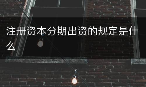 注册资本分期出资的规定是什么