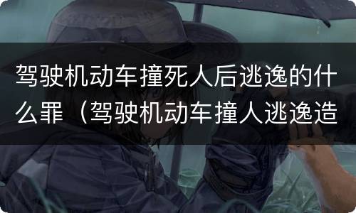 驾驶机动车撞死人后逃逸的什么罪（驾驶机动车撞人逃逸造成死亡的判几年）