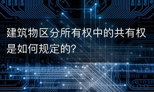 建筑物区分所有权中的共有权是如何规定的？