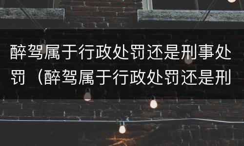 醉驾属于行政处罚还是刑事处罚（醉驾属于行政处罚还是刑事处罚呢）