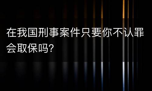 在我国刑事案件只要你不认罪会取保吗？