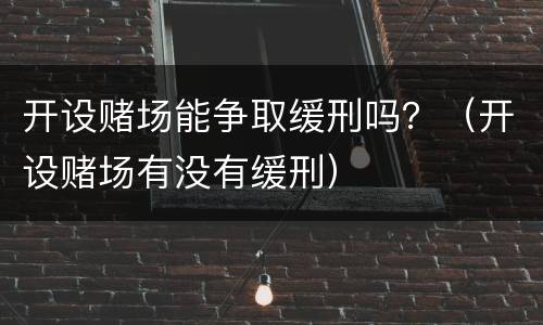 开设赌场能争取缓刑吗？（开设赌场有没有缓刑）