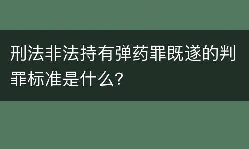 刑法非法持有弹药罪既遂的判罪标准是什么？