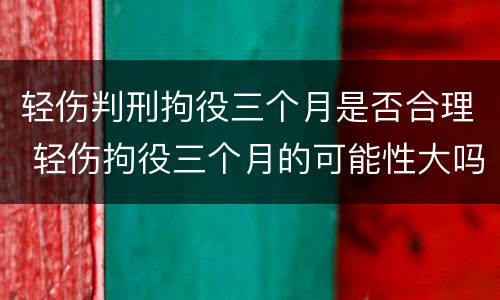 轻伤判刑拘役三个月是否合理 轻伤拘役三个月的可能性大吗