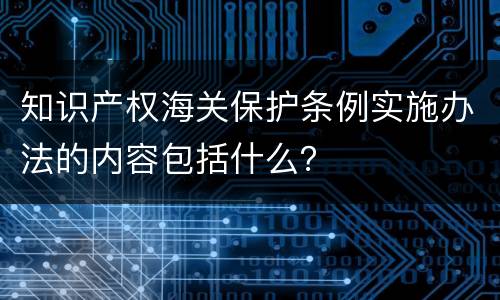 知识产权海关保护条例实施办法的内容包括什么？