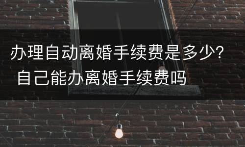 办理自动离婚手续费是多少？ 自己能办离婚手续费吗