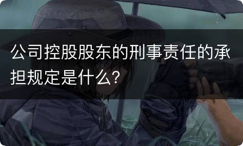 公司控股股东的刑事责任的承担规定是什么？