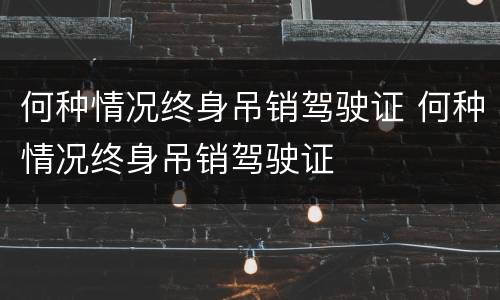 何种情况终身吊销驾驶证 何种情况终身吊销驾驶证