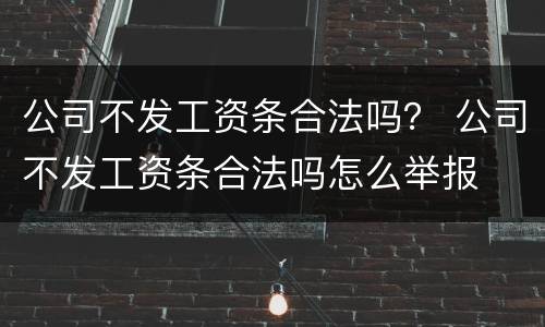 公司不发工资条合法吗？ 公司不发工资条合法吗怎么举报