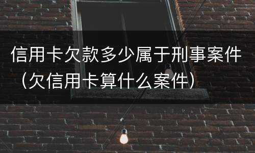 信用卡欠款多少属于刑事案件（欠信用卡算什么案件）