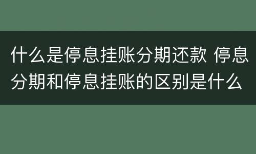 什么是停息挂账分期还款 停息分期和停息挂账的区别是什么