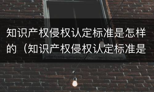 知识产权侵权认定标准是怎样的（知识产权侵权认定标准是怎样的呢）