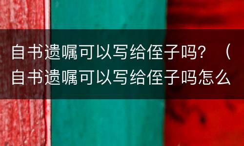 自书遗嘱可以写给侄子吗？（自书遗嘱可以写给侄子吗怎么写）