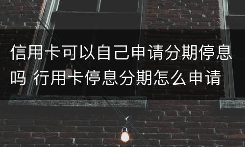 信用卡可以自己申请分期停息吗 行用卡停息分期怎么申请