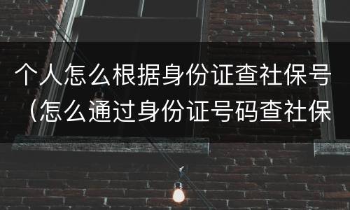 个人怎么根据身份证查社保号（怎么通过身份证号码查社保）