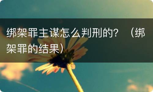 绑架罪主谋怎么判刑的？（绑架罪的结果）