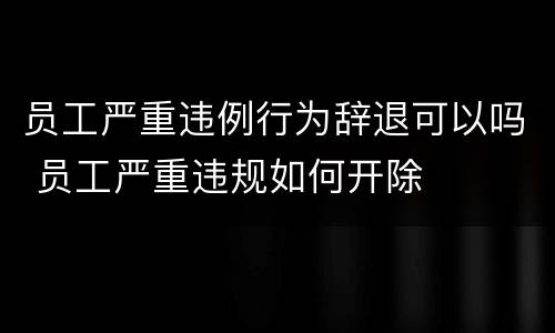 员工严重违例行为辞退可以吗 员工严重违规如何开除