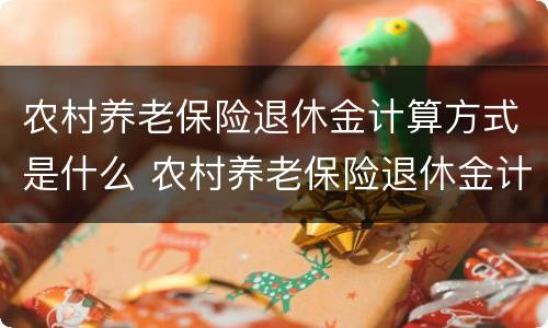 农村养老保险退休金计算方式是什么 农村养老保险退休金计算方式是什么呢