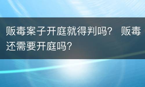 贩毒案子开庭就得判吗？ 贩毒还需要开庭吗?