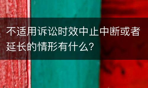 不适用诉讼时效中止中断或者延长的情形有什么？