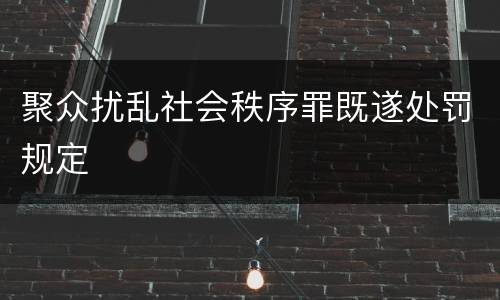 聚众扰乱社会秩序罪既遂处罚规定