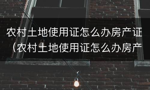 农村土地使用证怎么办房产证（农村土地使用证怎么办房产证啊）