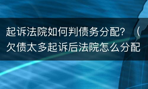 起诉法院如何判债务分配？（欠债太多起诉后法院怎么分配）