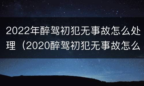 2022年醉驾初犯无事故怎么处理（2020醉驾初犯无事故怎么处理）