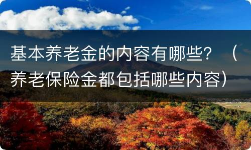 基本养老金的内容有哪些？（养老保险金都包括哪些内容）