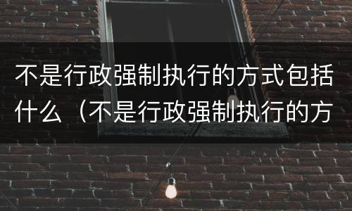 不是行政强制执行的方式包括什么（不是行政强制执行的方式包括什么内容）