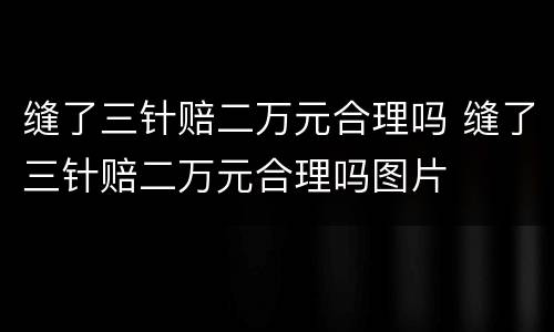 缝了三针赔二万元合理吗 缝了三针赔二万元合理吗图片