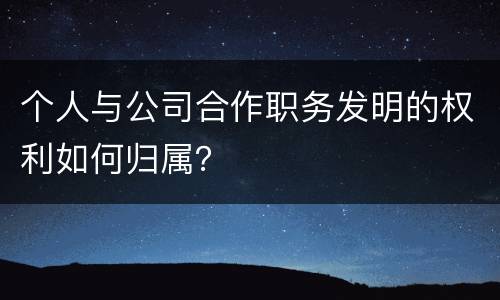 个人与公司合作职务发明的权利如何归属？