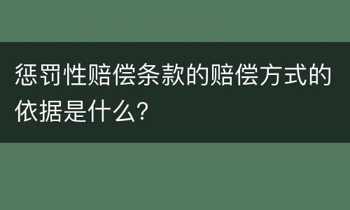 惩罚性赔偿条款的赔偿方式的依据是什么？