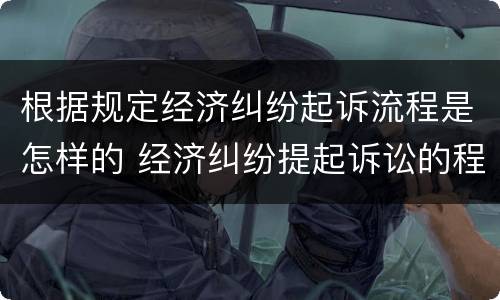 根据规定经济纠纷起诉流程是怎样的 经济纠纷提起诉讼的程序