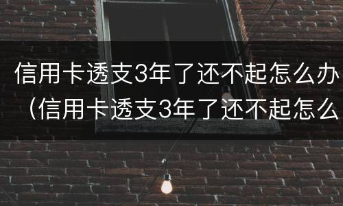 信用卡透支3年了还不起怎么办（信用卡透支3年了还不起怎么办理）