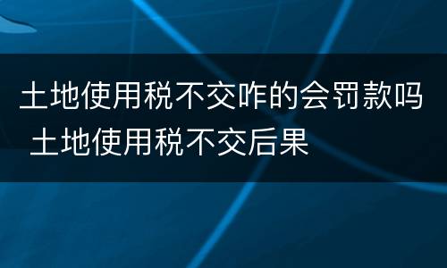 土地使用税不交咋的会罚款吗 土地使用税不交后果