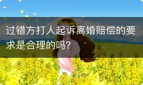 过错方打人起诉离婚赔偿的要求是合理的吗？