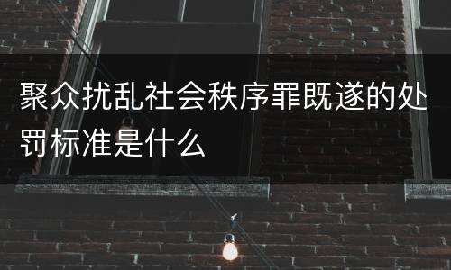 聚众扰乱社会秩序罪既遂的处罚标准是什么