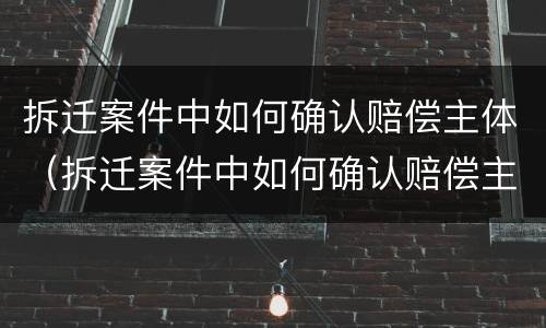 拆迁案件中如何确认赔偿主体（拆迁案件中如何确认赔偿主体资格）