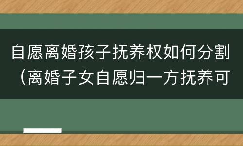 自愿离婚孩子抚养权如何分割（离婚子女自愿归一方抚养可以吗?）