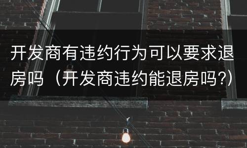 开发商有违约行为可以要求退房吗（开发商违约能退房吗?）