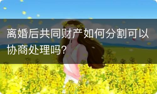 离婚后共同财产如何分割可以协商处理吗？