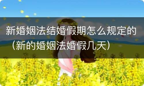 新婚姻法结婚假期怎么规定的（新的婚姻法婚假几天）