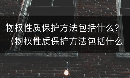 物权性质保护方法包括什么？（物权性质保护方法包括什么）