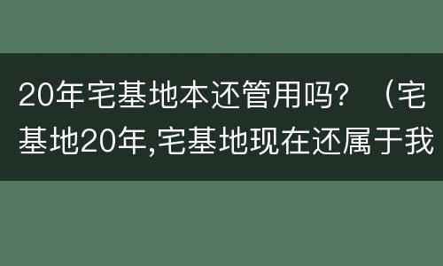 20年宅基地本还管用吗？（宅基地20年,宅基地现在还属于我家吗）