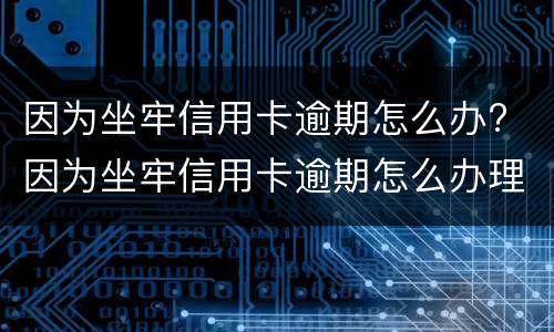 因为坐牢信用卡逾期怎么办? 因为坐牢信用卡逾期怎么办理