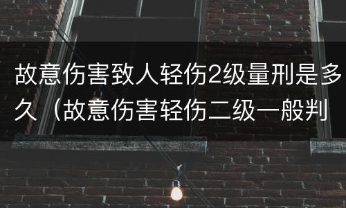 故意伤害致人轻伤2级量刑是多久（故意伤害轻伤二级一般判多长时间）