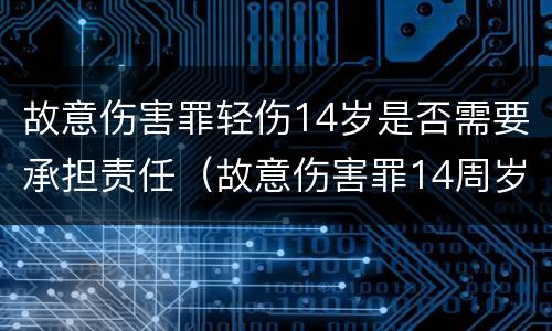 故意伤害罪轻伤14岁是否需要承担责任（故意伤害罪14周岁）