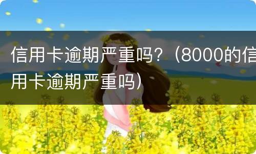 信用卡逾期严重吗?（8000的信用卡逾期严重吗）