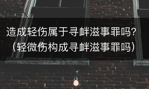 造成轻伤属于寻衅滋事罪吗？（轻微伤构成寻衅滋事罪吗）